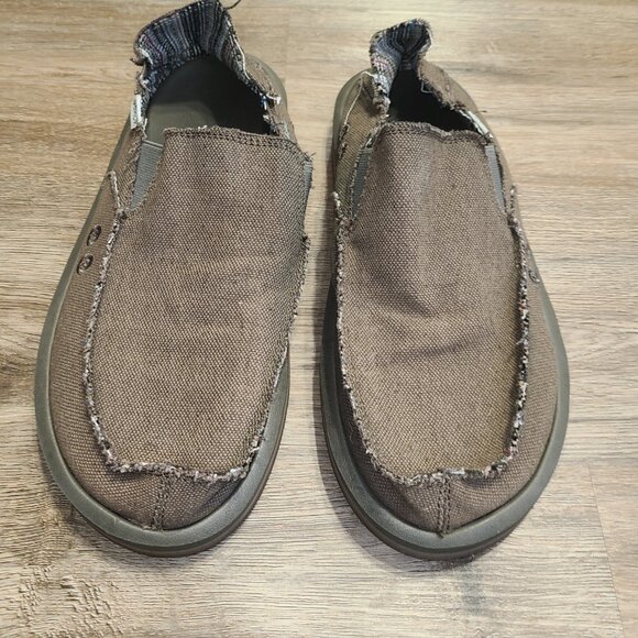 Sanuk men 10 Canvas Donny Hemp Shoes Loafers Slip-on - Picture 4 of 7